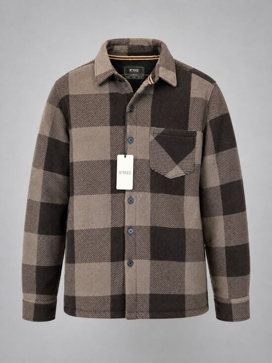 Nomad Other - Nomad Mens Medium Flannel Shirt Brown Buffalo Plaid Button Down Jacket NEW